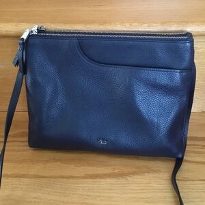 Navy Leather Crossbody Bag
